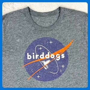 BirdDogs NASA T-Shirt Men's Large Gray Space Casual Graphic Tee Hummingbird Golf